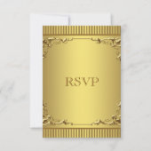 Elegant Gold Wedding RSVP Kaartje (Voorkant)