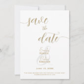 Elegant Gold Wedding Save the Date (Voorkant)