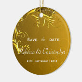 Elegant Gold Wedding Save the Date Keramisch Ornament (Links)