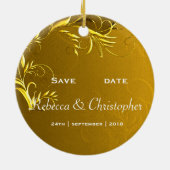 Elegant Gold Wedding Save the Date Keramisch Ornament (Achterkant)