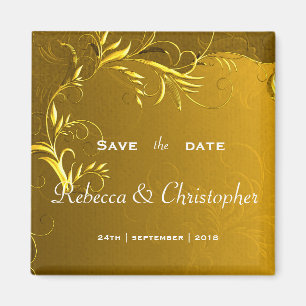 Elegant Gold Wedding Save the Date Magneet