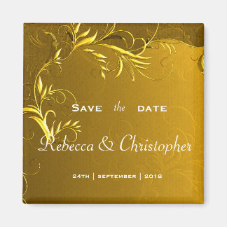Elegant Gold Wedding Save the Date Magneet