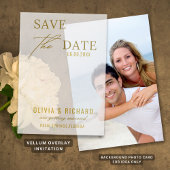 Elegant Gold Wedding Save the Date Vellum Uitnodigingen