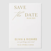 Elegant Gold Wedding Save the Date Vellum Uitnodigingen (Voorkant)
