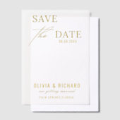 Elegant Gold Wedding Save the Date Vellum Uitnodigingen (Offset)