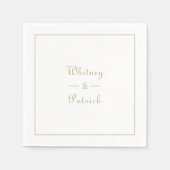 Elegant Gold Wedding Script Minimalist Couple Chic Servet (Voorkant)