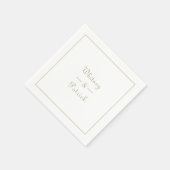 Elegant Gold Wedding Script Minimalist Couple Chic Servet (Hoek)
