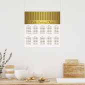 Elegant Gold Wedding Seating Chart Poster (Keuken)