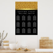 Elegant Gold Wedding Seating Chart Poster (Keuken)