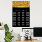 Elegant Gold Wedding Seating Chart Poster (Thuiskantoor)