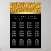 Elegant Gold Wedding Seating Chart Poster (Voorkant)
