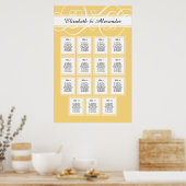 Elegant Gold Wedding Seating Chart Poster (Keuken)