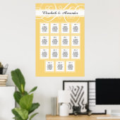 Elegant Gold Wedding Seating Chart Poster (Thuiskantoor)