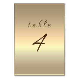 Elegant Gold Wedding Table Number Kaart