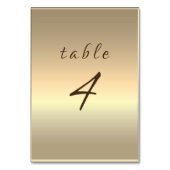 Elegant Gold Wedding Table Number Kaart (Achterkant)