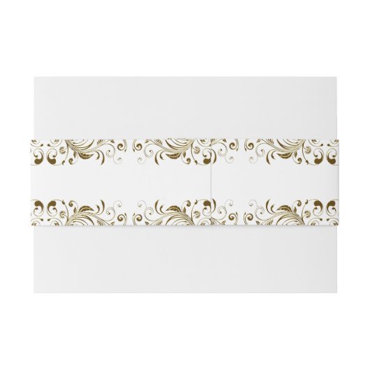 Elegant Gold Wedding Uitnodigingen Wikkel (Achterkant Voorbeeld)