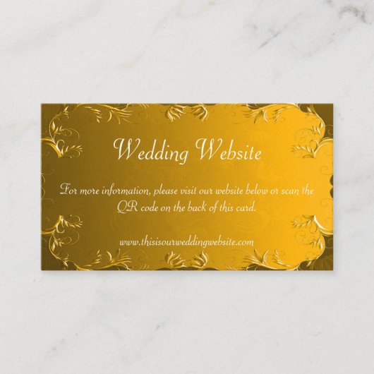 Elegant Gold Wedding Website Enclosure Kaart (Voorkant)