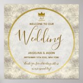 Elegant Gold Welcome Wedding Poster (Voorkant)