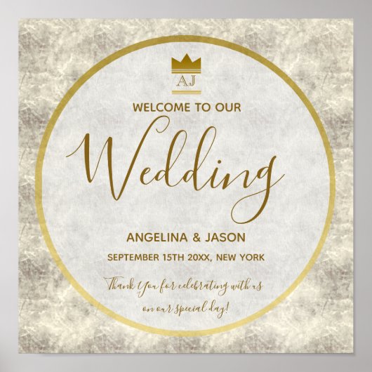 Elegant Gold Welcome Wedding Poster (Voorkant)