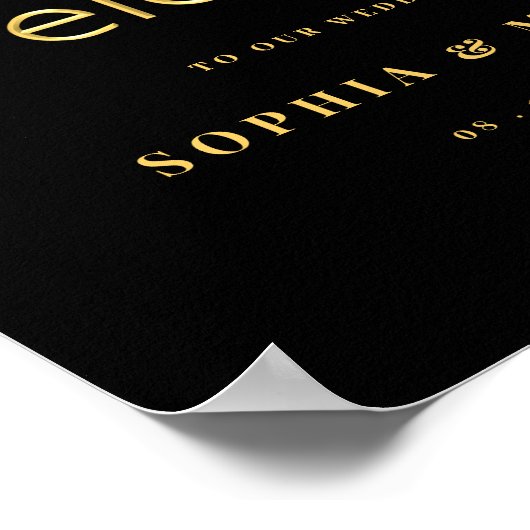 Elegant Gold Welkom gouden bruiloft Welkom Poster (Hoek)