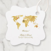 Elegant Gold Wereldkaart Destination Wedding Bedankjes Labels (Achterkant)