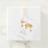 Elegant Gold Wereldkaart Destination Wedding Bedankjes Labels (In situ)