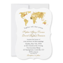 Elegant Gold Wereldkaart Destination Wedding