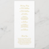Elegant Gold Wereldkaart Wedding Ceremony Programmakaart (Achterkant)