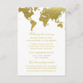 Elegant Gold Wereldkaart Wedding Reception Informatiekaartje (Voorkant)