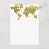 Elegant Gold Wereldkaart Wedding Reception Informatiekaartje (Achterkant)