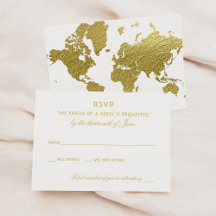 Elegant Gold Wereldkaart Wedding