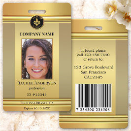 Elegant Gold-werknemer Foto-ID Badge
