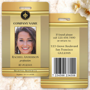 Elegant Gold-werknemer Foto-ID Badge
