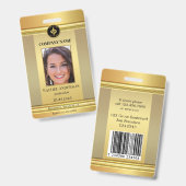 Elegant Gold-werknemer Foto-ID Badge (Voor- en achterkant)