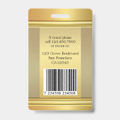 Elegant Gold-werknemer Foto-ID Badge (Achterkant)