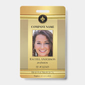 Elegant Gold-werknemer Foto-ID Badge (Voorkant)
