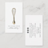 Elegant Gold Whisk Baker Bakery Chef Caterer Visitekaartje (Voorkant / Achterkant)