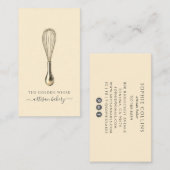 Elegant Gold Whisk Baker Bakery Chef Caterer Visitekaartje (Voorkant / Achterkant)