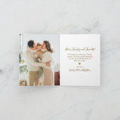 Elegant Gold White 5 Photo Collage Christmas  Feestdagen Kaart (Binnen)