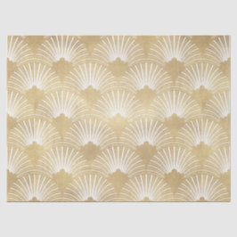 Elegant Gold & White Art-deco-patroon Tissuepapier