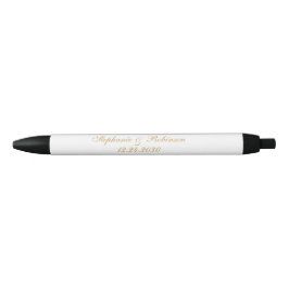 Elegant Gold White Black Wedding Zwarte Inkt Pen