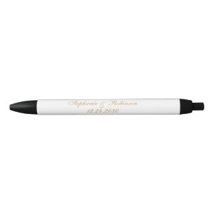Elegant Gold White Black Wedding Zwarte Inkt Pen
