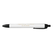 Elegant Gold White Black Wedding Zwarte Inkt Pen (Bodem)