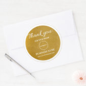 Elegant Gold White Business Hartelijk dank Ronde Sticker (Envelop)