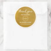Elegant Gold White Business Hartelijk dank Ronde Sticker (Tas)