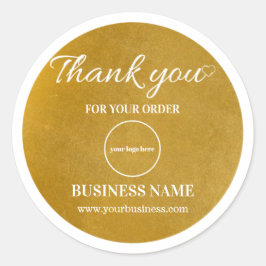 Elegant Gold White Business Hartelijk dank Ronde Sticker