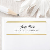 Elegant Gold White Chic Hand Script Simple Moderne Etiket (Insitu)