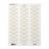 Elegant Gold White Chic Hand Script Simple Moderne Etiket (Full Sheet)