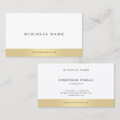 Elegant Gold White Company Professional Sjabloon Visitekaartje (Voorkant / Achterkant)