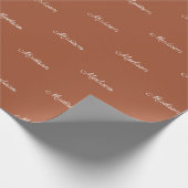 Elegant Gold white custom script name Birthday Wr Cadeaupapier (Hoek)